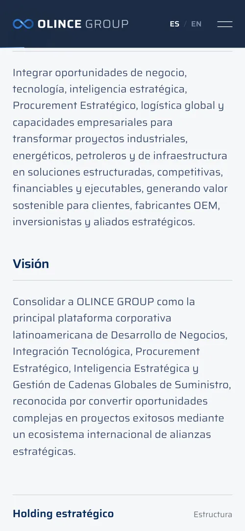 Olince Group: versão mobile