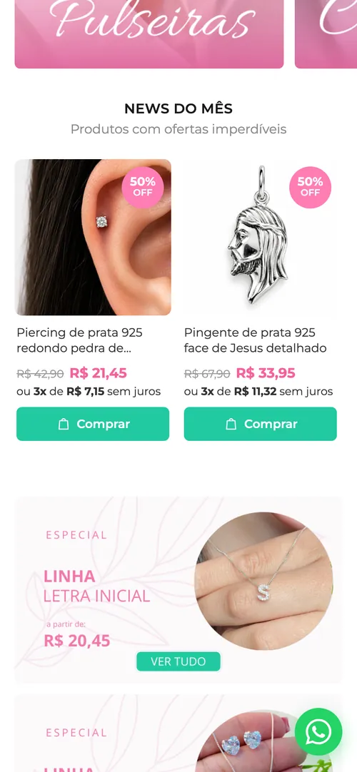 Prata de 15 Reais: versão mobile